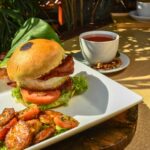 Food and the waterfront at Fort Consolation, Roatan
