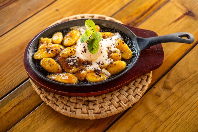 Food served at Fort Consolation, Roatan